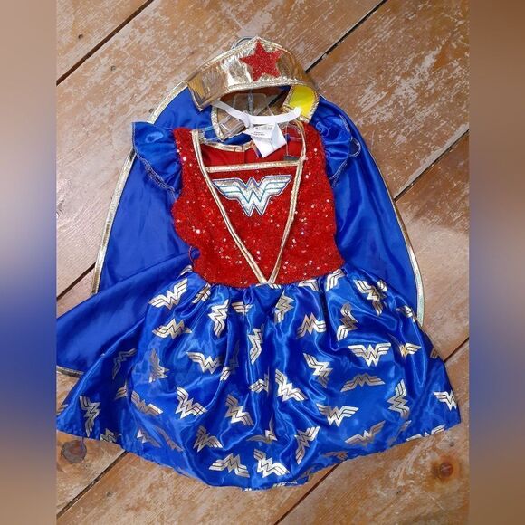 Wonder Woman Girl's Halloween Costume Tutu Dress Small - Picture 1 of 7